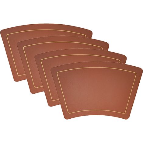 Lot de 4 sets de table double face en cuir - marron + gris clair (1/5)