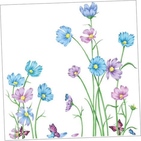 1 Ensemble Autocollants Fleurs Diy de Stickers Floraux Autocollants Décoratifs pour Salon Chambre Autres Décoration Murale Colorée (1/5)
