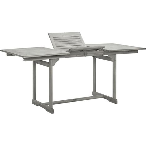 Garden Dining Table (120-170)x80x75 cm Solid Acacia Wood vidaXL (1/5)