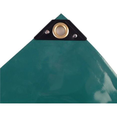 Telo PVC impermeabile 650g, 3,5 x 7m (24,5m²), telo di copertura verde, resistente UV