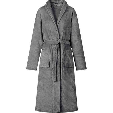 vidaXL Robe de bain sans capuche Gris foncé xxl Flanelle (1/5)