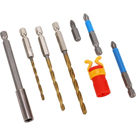 Set accessoire outil: porte-vis, foret hélicoïdal, embout cruciforme antidérapant pour perceuse (1/5)