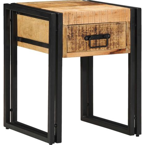 Beistelltisch mit Schubladen 40 x 40 x 50 cm Massivholz Mango