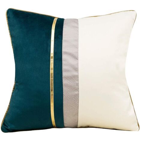 BUNTHAUS Patchwork rayé Velours Coussin Housse Canapé Salon Chambre Voiture