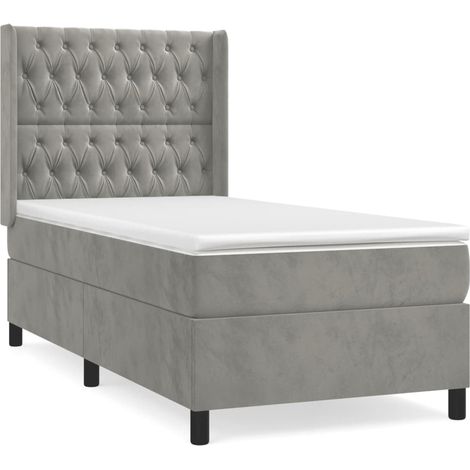 Maison Exclusive - Boxspringbett mit Matratze Hellgrau 100x200 cm