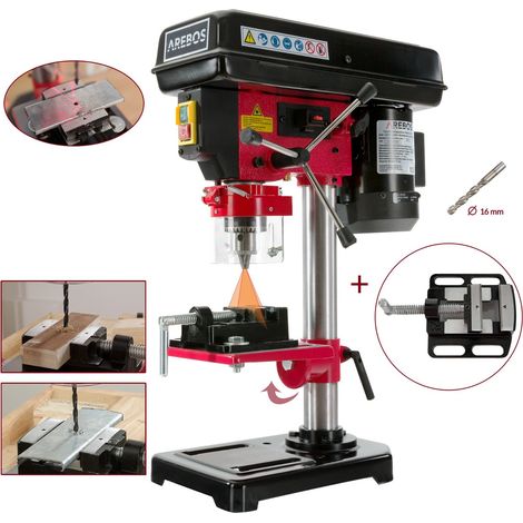 AREBOS Taladro de banco de 500 W Taladro de columna Taladro de pie Taladro láser