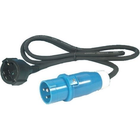 Adaptateur prise mâle P17 à prise femelle française - Longueur 150 cm