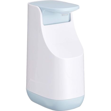 Pompe à Savon Plastique Compacte, Liquide, Blanc-Bleu Ciel,6,2 x 9,1 x 14,2 cm (1/5)