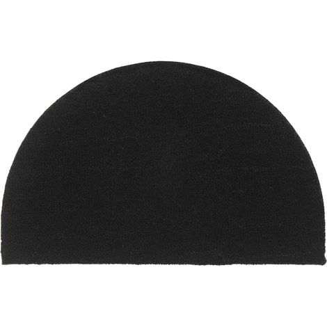 Paillasson demi-rond en fibre de coco touffetée noir 50 x 80 cm - PANGIVO (1/5)