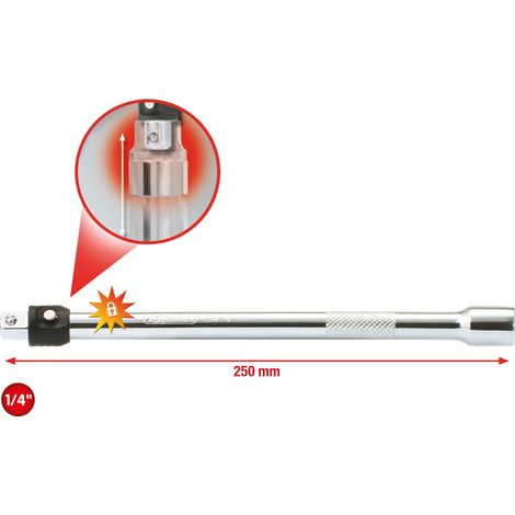 KS Tools 1/4 CHROMEplus Verlängerung mit Verriegelung, 250 mm (1/4)