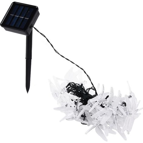Guirlande lumineuse solaire libellule 30 LED, étanche, pour décoration extérieure, lumière chaude (1/5)