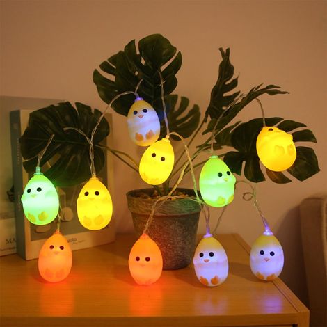 Guirlande Lumineuse De Pâques - 10 Ampoules En Forme De Poussin En Plastique - 4,9 Pieds - Fonctionne Sur Piles AA - Décoration Intérieure Et Extérieure (1/5)