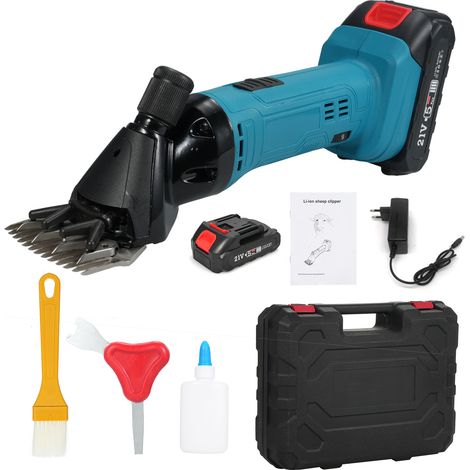 Tondeuse électrique pour moutons 500W 2400RPM, 21V rechargeable, 6 vitesses, avec 2 batteries lithium (1/5)