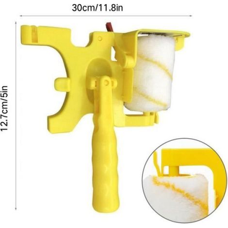 Rouleau De Peinture - 30x12 7cm - Pour Portes Fenetres Murs - 265g - Jaune (1/3)
