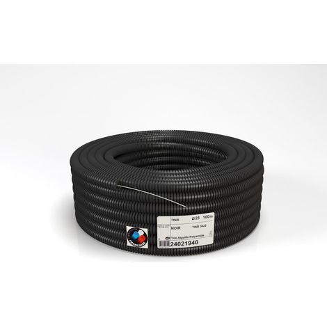 Gaine électrique TINB anti-UV noire D.20mm L.100mm – Protection UV certifiée NF – Non propagateur de la flamme – Fabrication française – Courant
