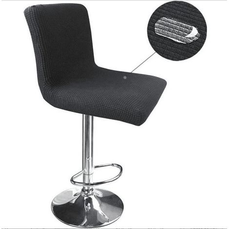 Fundas negras para taburetes de bar – Juego de 2 – Poliéster – Aptas para taburetes de 28 a 35 cm de altura – Lavables a máquina (1/5)