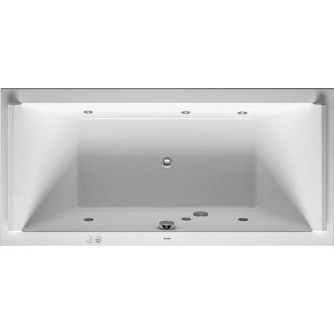 Baignoire Bain à remous rectangulaire STARCK 174 l 180x80 blanc, 2 dossiers Jet-Syst