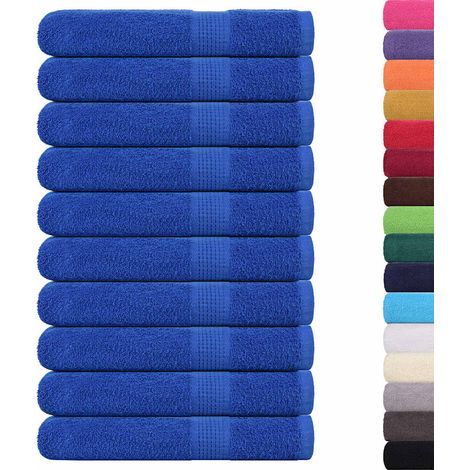 Serviettes de sauna 10 pcs bleu 80x200 cm 360 g/m² 100% coton CFW530555 (1/5)