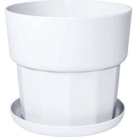 Pots de fleurs en plastique, pots à arrosage automatique pour l'intérieur et l'extérieur, trous de drainage, réservoirs d'eau, design moderne (1/5)