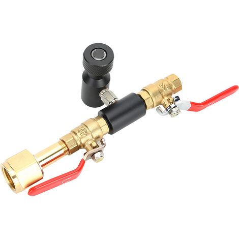 Adaptateur de remplissage de cartouche de CO2 à double valve CGA320 avec valve noire pour SodaStream (1/5)