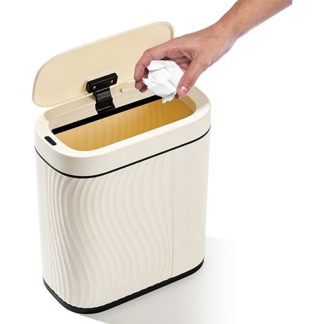 Poubelle Automatique Avec Couvercle: Poubelle Intelligente Fine De 8 Litres Avec Capteur, étanche Et Silencieuse, Poubelles à Capteur étroite Pour Chambre Salles De Bain Cuisine Toilettes Bureau (1/5)