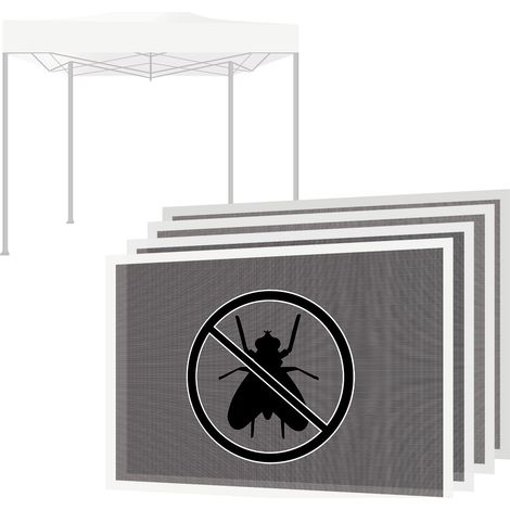 Set 4 teli zanzariera per gazebo da giardino 3x3 M kit di 4 zanzariere con strappo. 300X300X200H CM Bianco