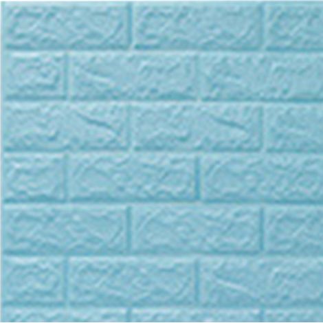Stickers muraux 3D effet brique, autocollants, imperméables, anti-choc, panneaux muraux en mousse imitation brique à poser soi-même, pour chambre ou cuisine, épaisseur standard 2,5 mm, bleu clair. (1/5)