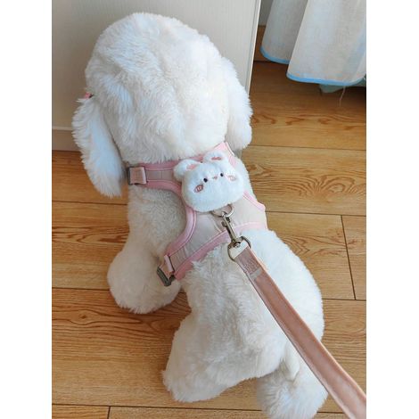 Laisse pour harnais réglable pour chat, gilet anti-évasion de type H pour promenade de chat, réservé à un usage extérieur seulement S Rose (1/5)