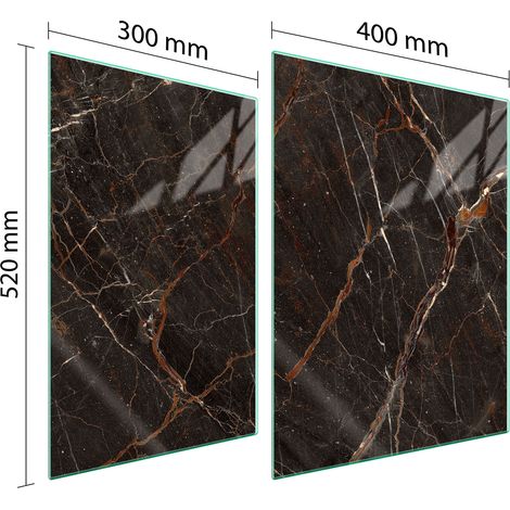 GLASSCHUTZPLATTE FÜR HERD 70x52 MARMOR (1/5)