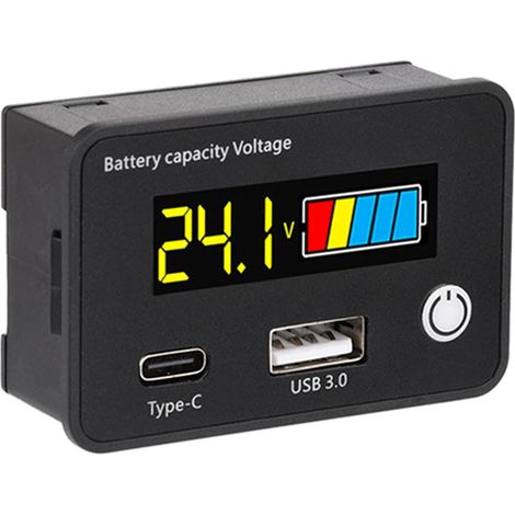 Testeur électrique de capacité de batterie 18 W avec mémoire QC3.0 USB de type C pour batteries solaires au lithium de voiture (1/5)