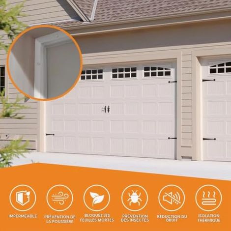 Joint d'étanchéité blanc autocollant pour porte de garage basculante, 6 m (1/3)