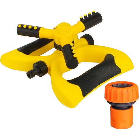 Arroseur de Jardin Rotatif 360°, Système d'Irrigation Économe en Eau pour Pelouse, avec Raccord de Connexion 1 Pouce