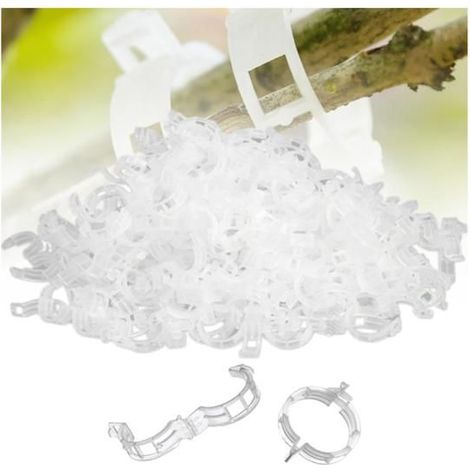 200 Stück Pflanzenclips aus Kunststoff, Pflanzenhalterungen zur Befestigung von Gartenpflanzen, Pflanzenstützklemmen