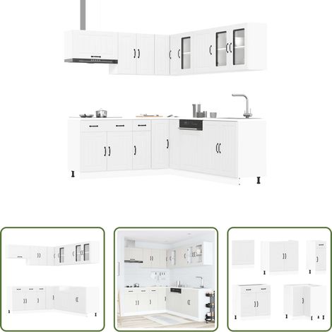 vidaXL Armoires murales -  Ensemble d'armoires de cuisine 11 pcs Lucca bois d'ingénierie (1/5)