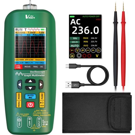 BSIDE O1 Multimètre Numérique TRMS avec Oscilloscope LCD Couleur 4 Résultats Testeur Oscilloscope Portable 10Mhz Auto Calibrage Voltmètre Ampèremètre Rechargeable pour PC DIY Automobile Électronique (1/5)