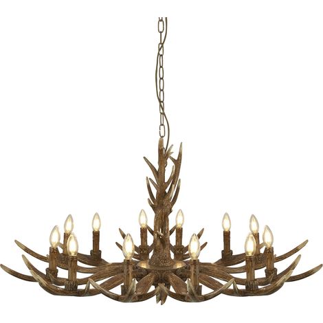 Searchlight Stag - Lampadario a 12 luci marrone, E14 (1/5)