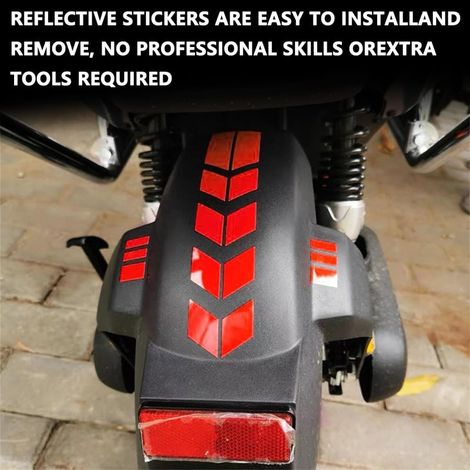 Stück Motorrad-Kotflügelaufkleber, reflektierende Motorrad-Dekorationsaufkleber, reflektierender Kotflügelaufkleber, reflektierende Motorrad-Aufkleberstreifen (Rot) (1/2)