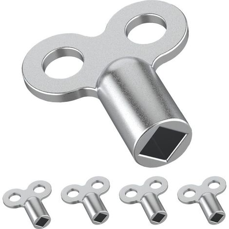 Jeu de 5 Clés de Purge pour radiateurs - Clés de Purge résistants en Aluminium - Clés de Purge pour radiateurs pour de Nombreux radiateurs - Clé de Purge maniable pour chauffages (1/4)
