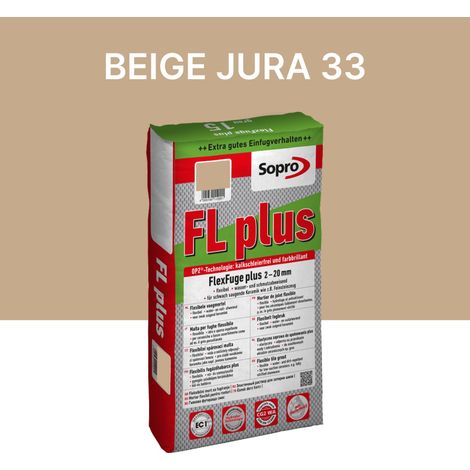 Joint carrelage intérieur et extérieur - 2 à 20 mm - Beige Jura 33 - Sopro FL plus - 15 kg