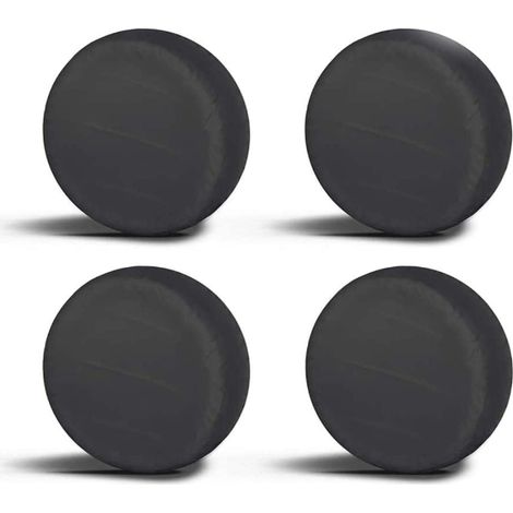 Lot de 4 housses de pneus pour taille L 30-32 pouces de diamètre 80 cm en tissu Oxford noir 420D pour remorque, camping-car, voiture, camion, camping-car (1/4)