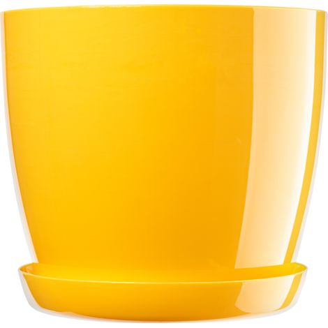 KADAX Blumentopf, Pflanzkübel mit Untersetzer, runder Blumenkübel für Innen, eleganter Pflanztopf au (1/4)