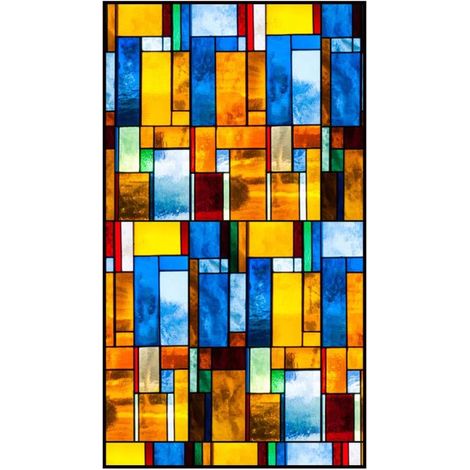 Window Film Self-Adhesive Stained Glass Stickers Window Light Transmission Anti-Peeping Window Paper Film Opaque Shading (40x100cm)
