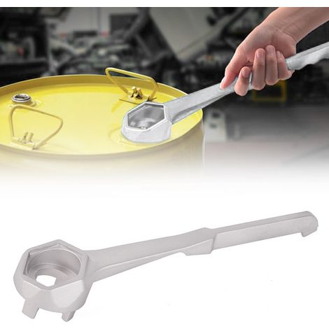 Clé pour ouvrir les couvercles de fûts d'huile, clé en alliage d'aluminium pour ouvrir et retirer les couvercles de fûts d'huile. (1/5)