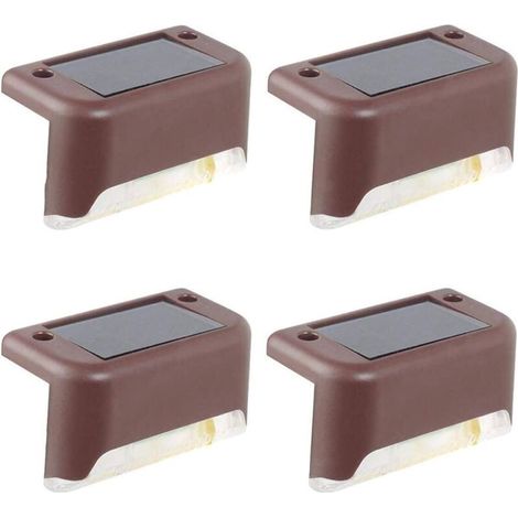 Lot de 4 lampes solaires extérieures LED étanches pour terrasse, escaliers, jardin et clôtures – Éclairage (1/5)