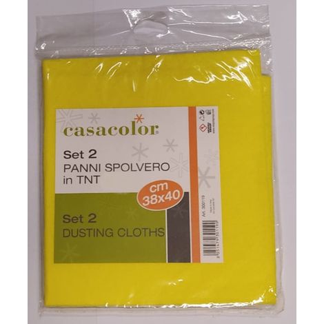 CASACOLOR - 2 PEZZI - PANNI PER SPOLVERARE IN TNT 38X40CM - COLORE GIALLO