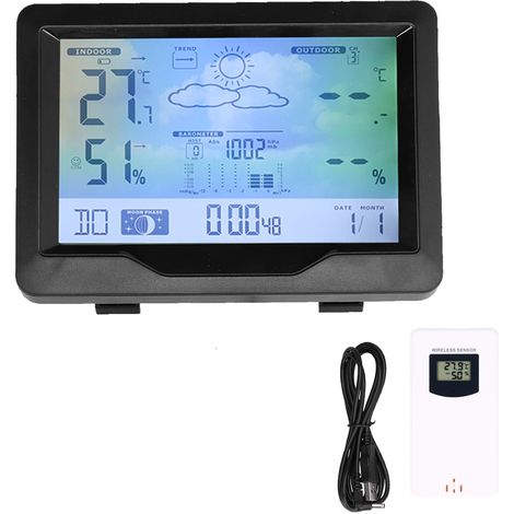 Drahtlose Wetterstation mit Farbbildschirm, Thermometer und