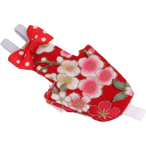 Couche pour oiseaux en coton lavable, combinaison de vol pour perroquet avec doublure imperméable pour oiseaux de compagnie, ara, calopsitte, fleurs de cerisier rouges (1/5)
