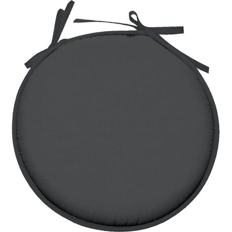 Stof - Galette de Chaise - Taille ø : 40 cm - 100% Polyester - Couleur Anthracite - Modèle Exceptionnelle - Confortable et Élégant - Facile d'entretien (1/2)