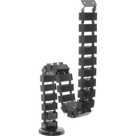 TECHLY Kabelkanal flexibel schwarz Snap-in Verkettungselemente mit Stahlgrundplatte Kanalelement 67x (1/4)