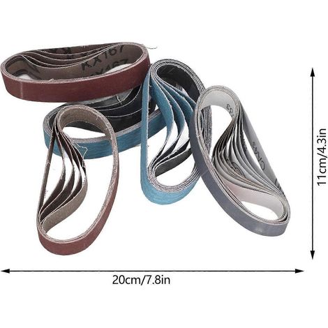 30-teiliges Schleifband-Sortiment für Messerschärfer, Körnung 80, 120, 240, 400, 800, 1000, 1/2 Zoll